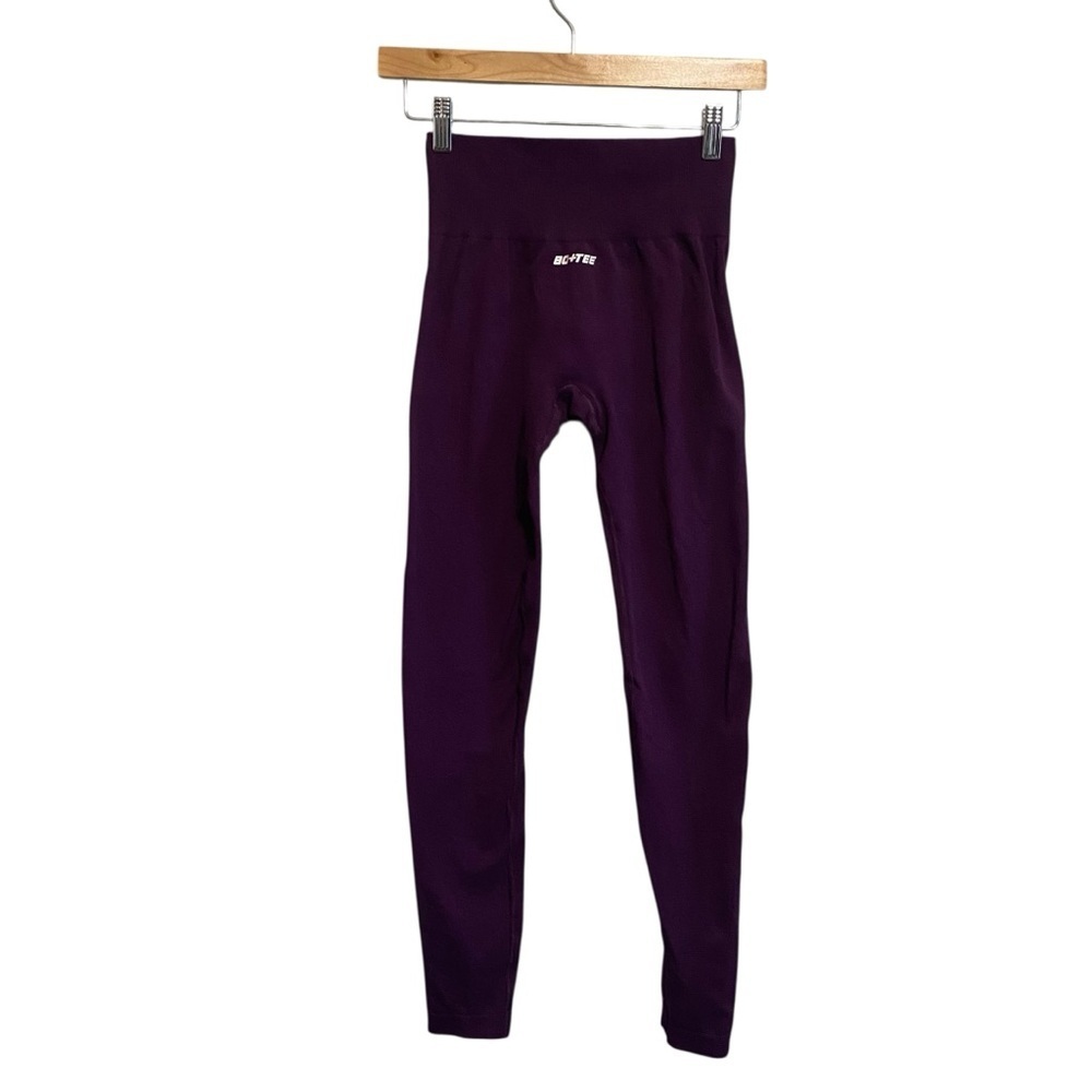 Bo+Tee Bundle of Two Pair Black Purple Sculpting Workout Leggings Size S/M - Picture 7 of 11